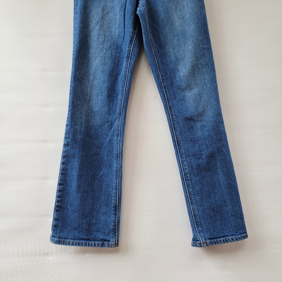 Denim Forum The Just Peachy Straight Jeans Size 26 Blue Exposed Zipper Neutral - Picture 8 of 16